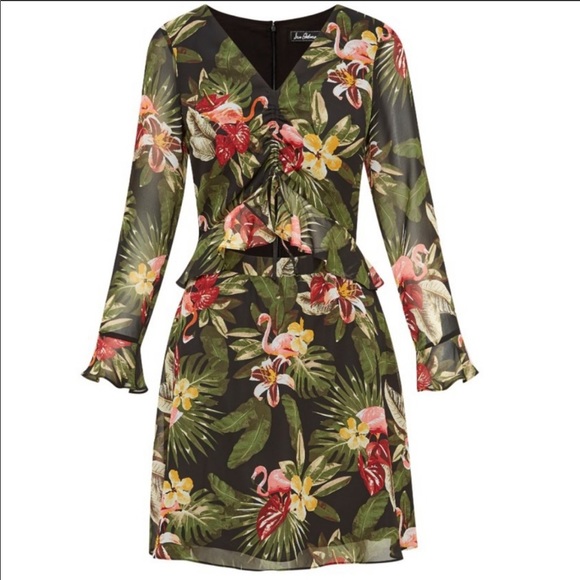 🆕 Sam Edelman Tropical Flamingo Dress - Picture 4 of 8